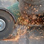 Cutting reinforced concrete with an angle grinder