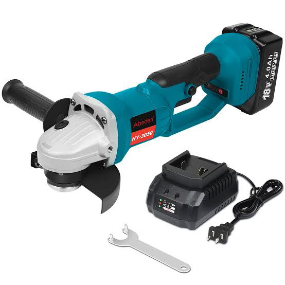 Cordless angle grinder with battery